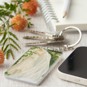 Serenity in Ivory: A Bride in a Garden Reverie Schlüsselanhänger (Vorderseite rechts)