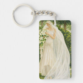 Serenity in Ivory: A Bride in a Garden Reverie Schlüsselanhänger
