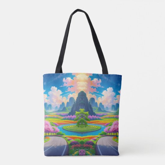"Serenity in Spring - Fantasy Road Tote Bag" Tasche (Rückseite)