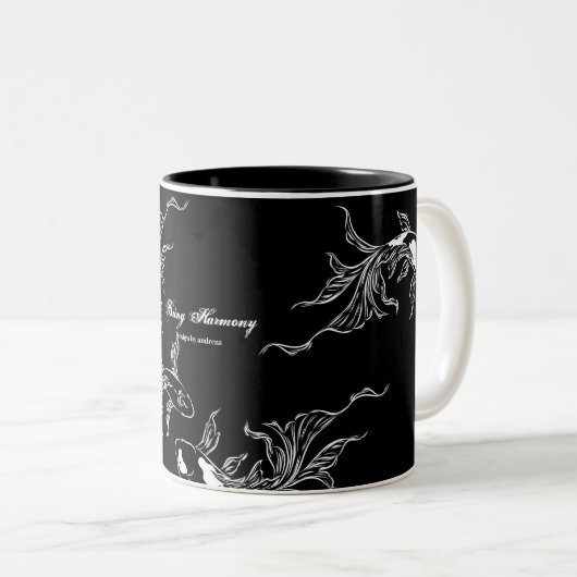 Serenity Koi Art Zweifarbige Tasse (VorderseiteRechts)
