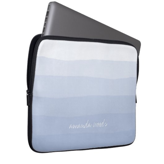 Serenity Lavender Wasserfarbe Farbstoff Ombre Stre Laptopschutzhülle (Vorne Rechts)