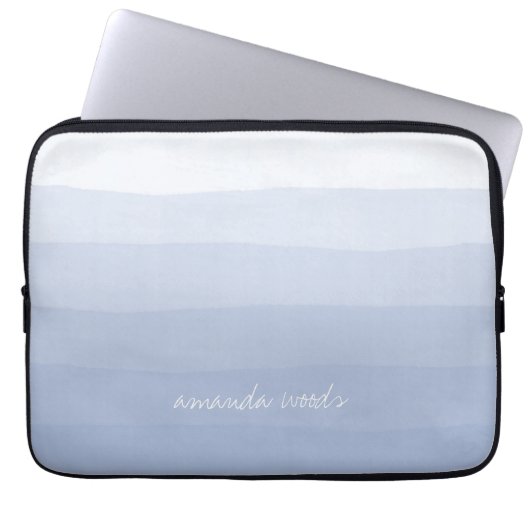 Serenity Lavender Wasserfarbe Farbstoff Ombre Stre Laptopschutzhülle (Vorderseite)
