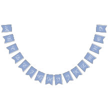 Serenity Light Blue & White Script Buchstaben Cust