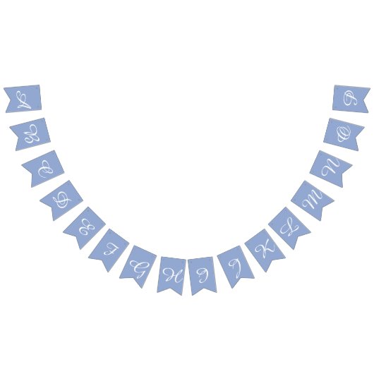 Serenity Light Blue & White Script Buchstaben Cust Wimpelkette (Alle)