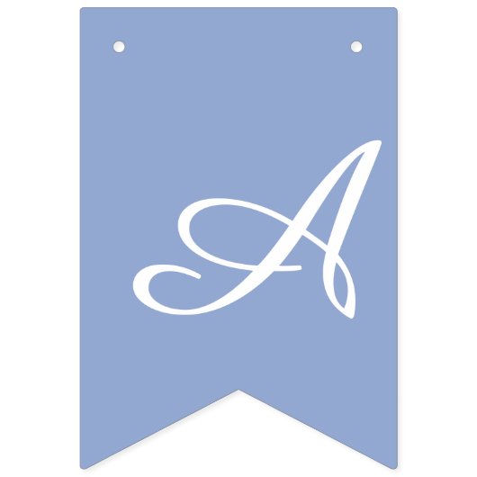 Serenity Light Blue & White Script Buchstaben Cust Wimpelkette (Erste Fahne)