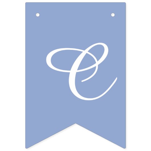 Serenity Light Blue & White Script Buchstaben Cust Wimpelkette (Dritte Fahne)