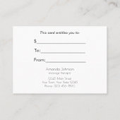 Serenity Lotus Flower Massage Therapist Gift Card Rabattkarte (Rückseite)