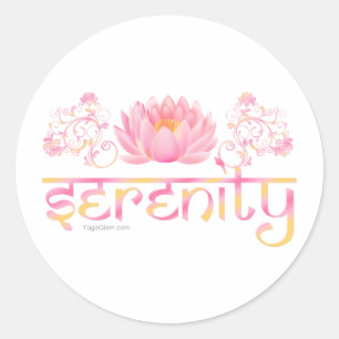 Serenity Lotus Runder Aufkleber
