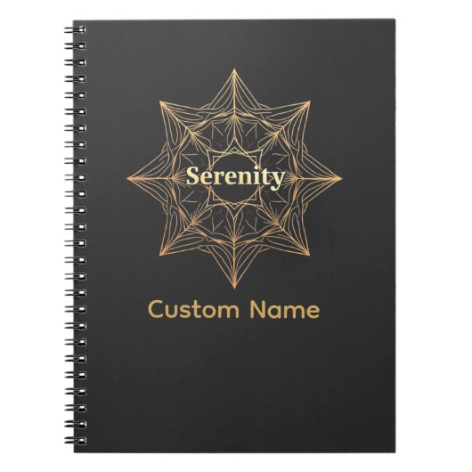 Serenity Mandala Golden Custom Notizblock (Vorderseite)