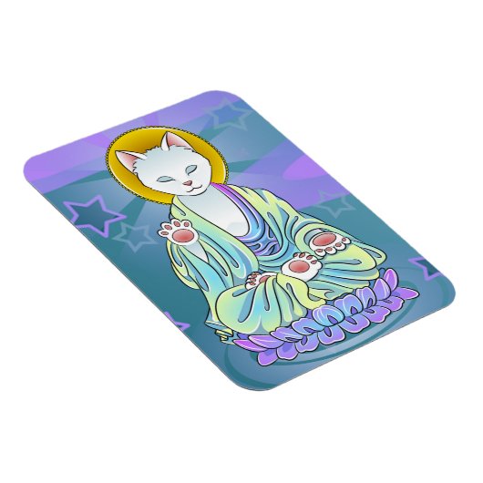 Serenity Meow Buddhist Cat Magnet (Rechte Seite)