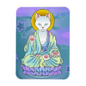 Serenity Meow Buddhist Cat Magnet (Vertikal)