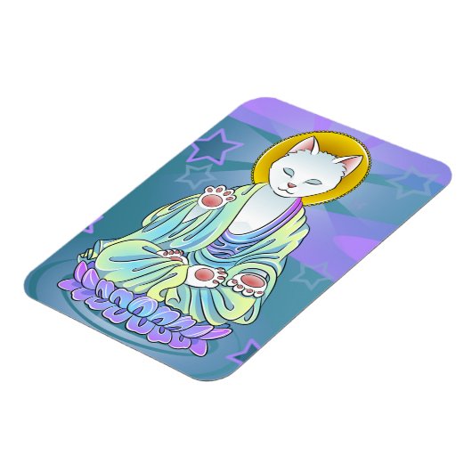 Serenity Meow Buddhist Cat Magnet (Linke Seite)