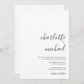 SERENITY Moderne Minimalistische Skripthochzeit Einladung (Vorne/Hinten)