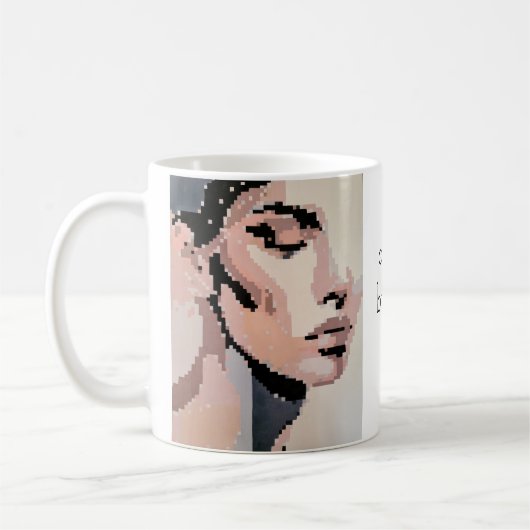 Serenity Modernes Neutronensteckportrait Kaffeetasse (Links)