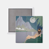 SERENITY MOON-Magnet (Quadrat) Magnet (Vorderseite/Rückseite)