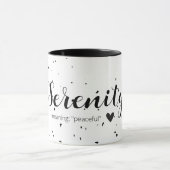Serenity Name bedeutet Minimal Moderne Schwarz-wei Tasse (Zentrum)