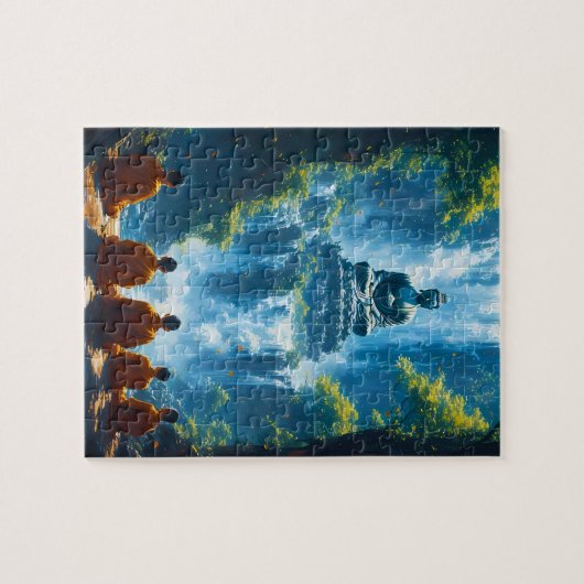 Serenity of the Five Monks Puzzle (Horizontal)