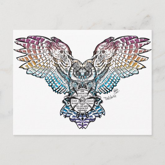 Serenity Owl Postkarte (Vorderseite)