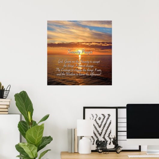 Serenity Payer - Ocean Sunset. Poster (Heimbüro)