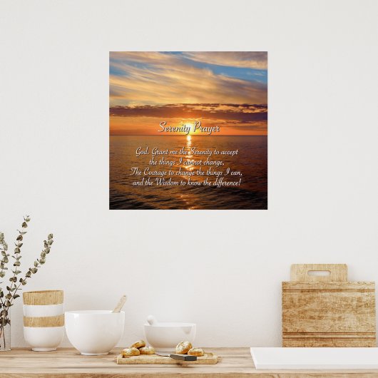 Serenity Payer - Ocean Sunset. Poster (Küche)