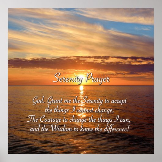 Serenity Payer - Ocean Sunset. Poster (Vorne)