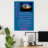 Serenity Prayer Alone Tree Poster (Heimbüro)
