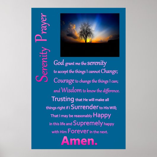 Serenity Prayer Alone Tree Poster (Vorne)