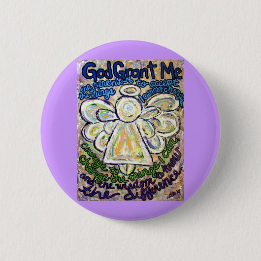 Serenity Prayer Angel Art Malerei Button (Vorderseite)