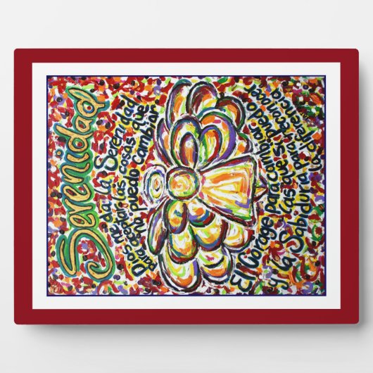 Serenity Prayer Angel (Spanischer Malerplatz) Fotoplatte (Vorderseite)