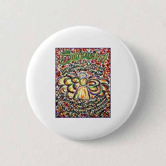 Serenity Prayer Angel (spanischer Text) Button (Vorderseite)