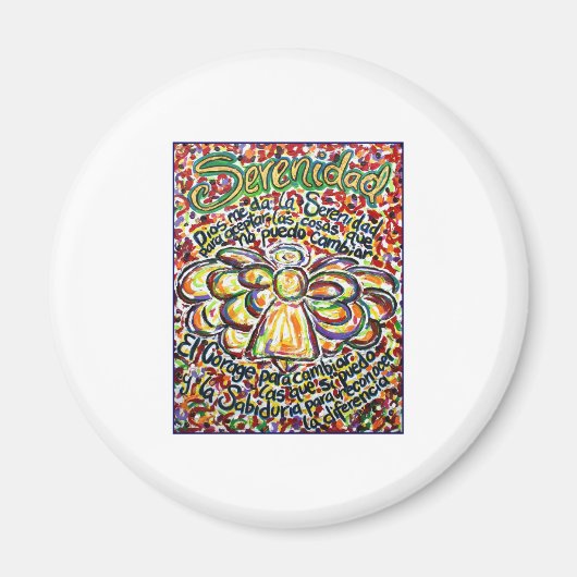 Serenity Prayer Angel (spanischer Text) Magnet (Vorne)