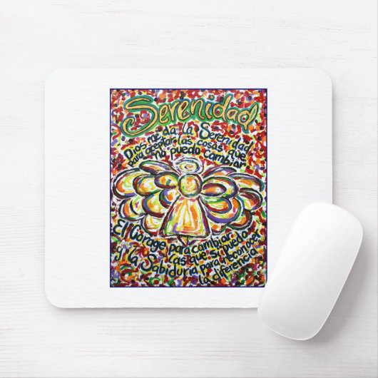 Serenity Prayer Angel (spanischer Text) Mousepad (Mit Mouse)