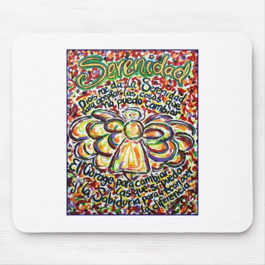 Serenity Prayer Angel (spanischer Text) Mousepad (Vorne)