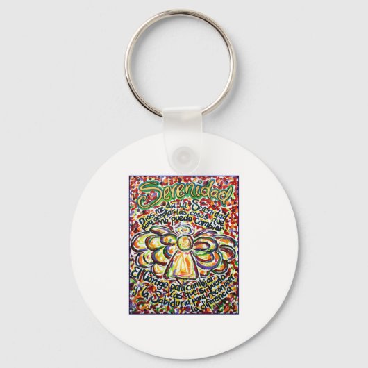 Serenity Prayer Angel (spanischer Text) Schlüsselanhänger (Vorderseite)