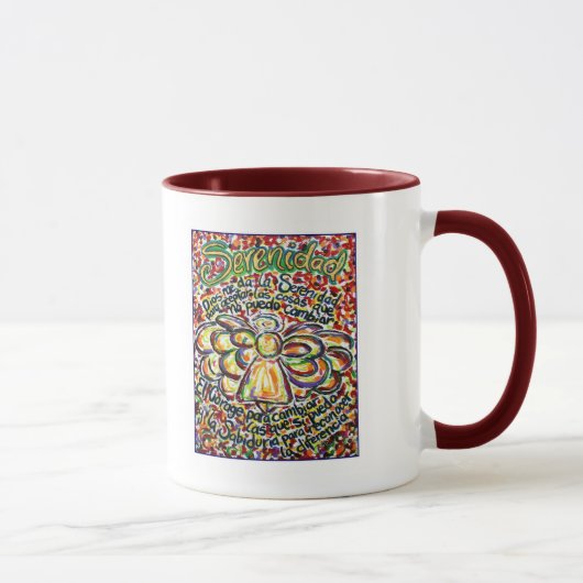 Serenity Prayer Angel (spanischer Text) Tasse (Rechts)