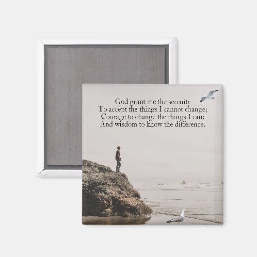 Serenity Prayer Beach Reflection Scene Magnet (Vorderseite/Rückseite)
