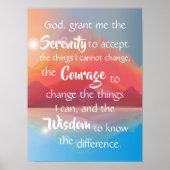 Serenity Prayer Berg Sunset Sunrise Wall Poster (Vorne)