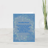 Serenity Prayer Blue Heart Inspiration Note Card Karte (Vorderseite)