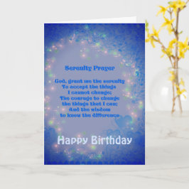 Serenity Prayer Blue Hearts Geburtstagskarte Karte
