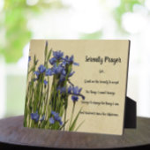 Serenity Prayer Blue Irises Floral Fotoplatte