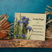 Serenity Prayer Blue Irises Floral Fotoplatte (Seite)