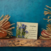 Serenity Prayer Blue Irises Floral Fotoplatte (Seite)