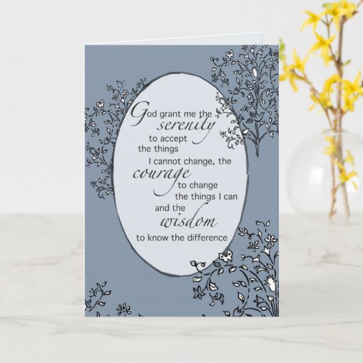 Serenity Prayer Blue Karte (Gelbe Blume)