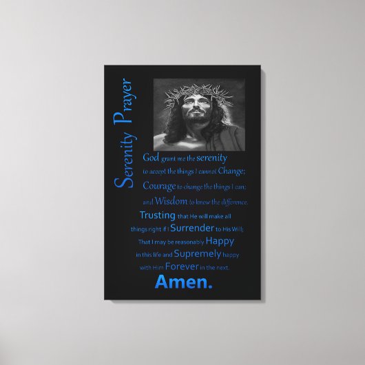 Serenity Prayer Blue Leinwanddruck (Vorderseite)