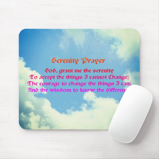 Serenity Prayer Blue Sky Inspiration Mousepad (Mit Mouse)