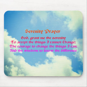 Serenity Prayer Blue Sky Inspiration Mousepad
