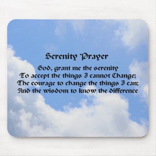 Serenity Prayer Blue Sky Inspirational Mousepad (Vorne)
