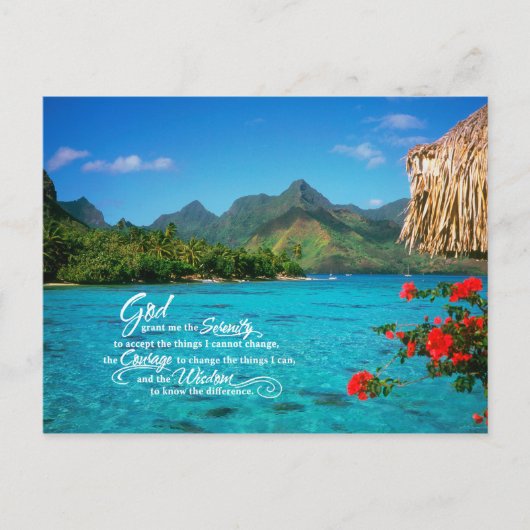 Serenity Prayer & Bora Bora Postkarte (Vorderseite)