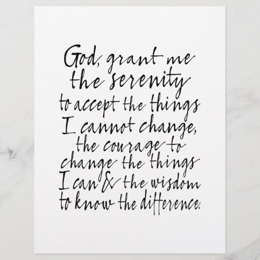 Serenity Prayer - Bounce Kalligrafie Script Modern (Vorderseite)