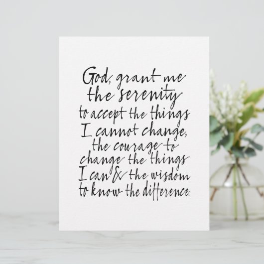 Serenity Prayer - Bounce Kalligrafie Script Modern (Stehend Vorderseite)